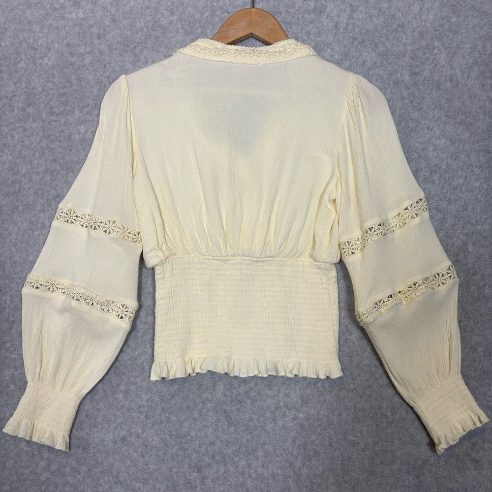 Scarlet Darkness Renaissance Peasant Blouse-Cream-Women Size Small - Picture 6 of 7
